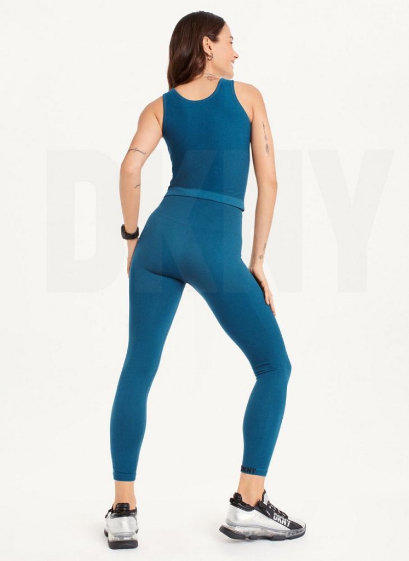 DKNY Twill Seamless Leggings Damen Navy | Austria_D1734