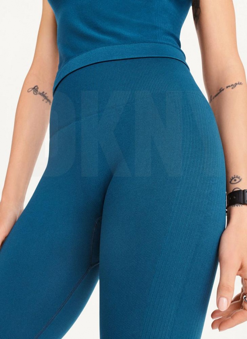 DKNY Twill Seamless Leggings Damen Navy | Austria_D1734