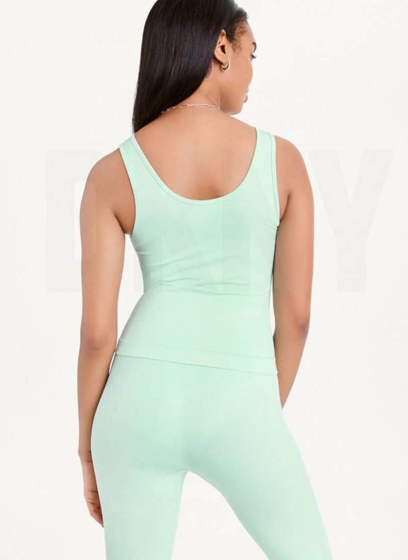 DKNY Twill Seamless Scoop Neck Tanktop Damen Grün | Austria_D1924