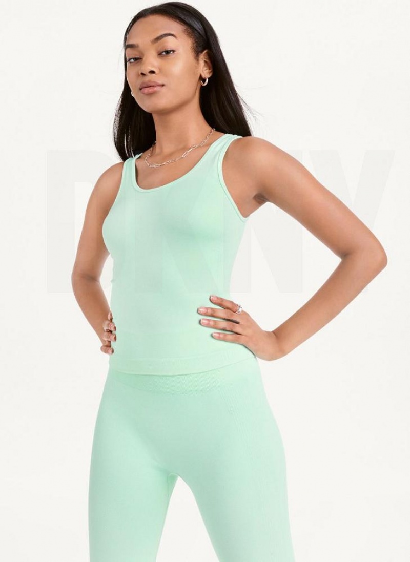 DKNY Twill Seamless Scoop Neck Tanktop Damen Grün | Austria_D1924