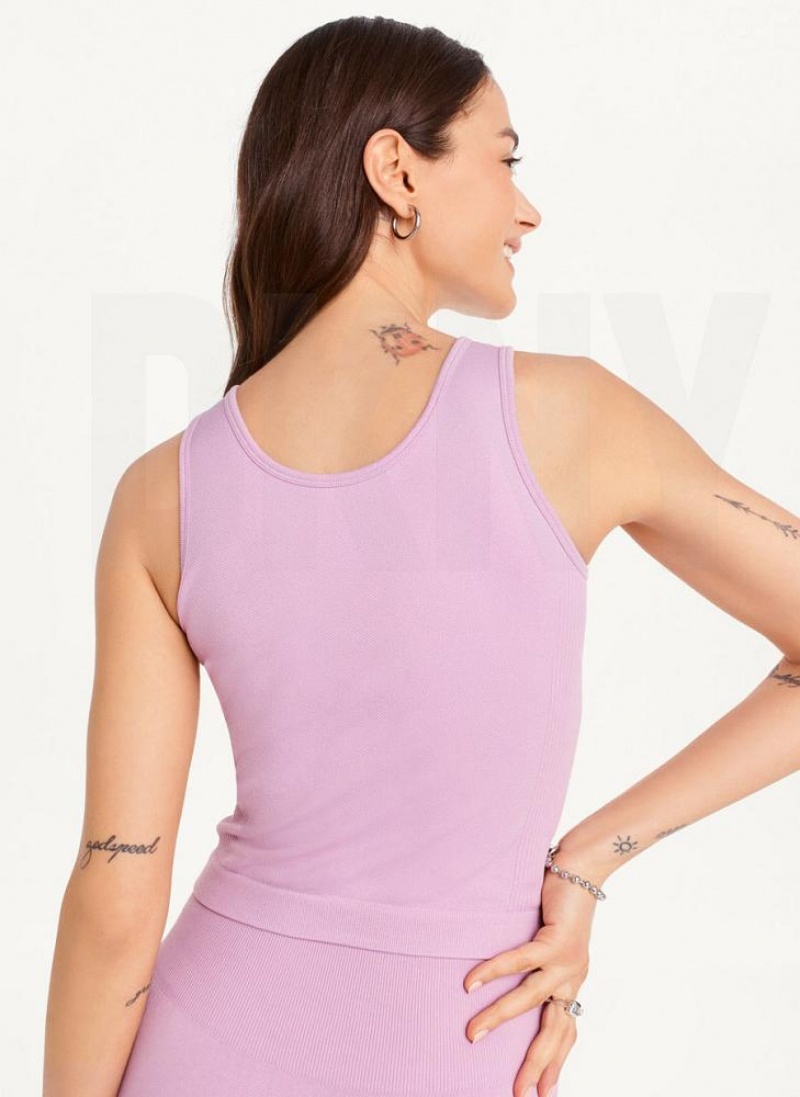 DKNY Twill Seamless Scoop Neck Tanktop Damen Lila | Austria_D1087