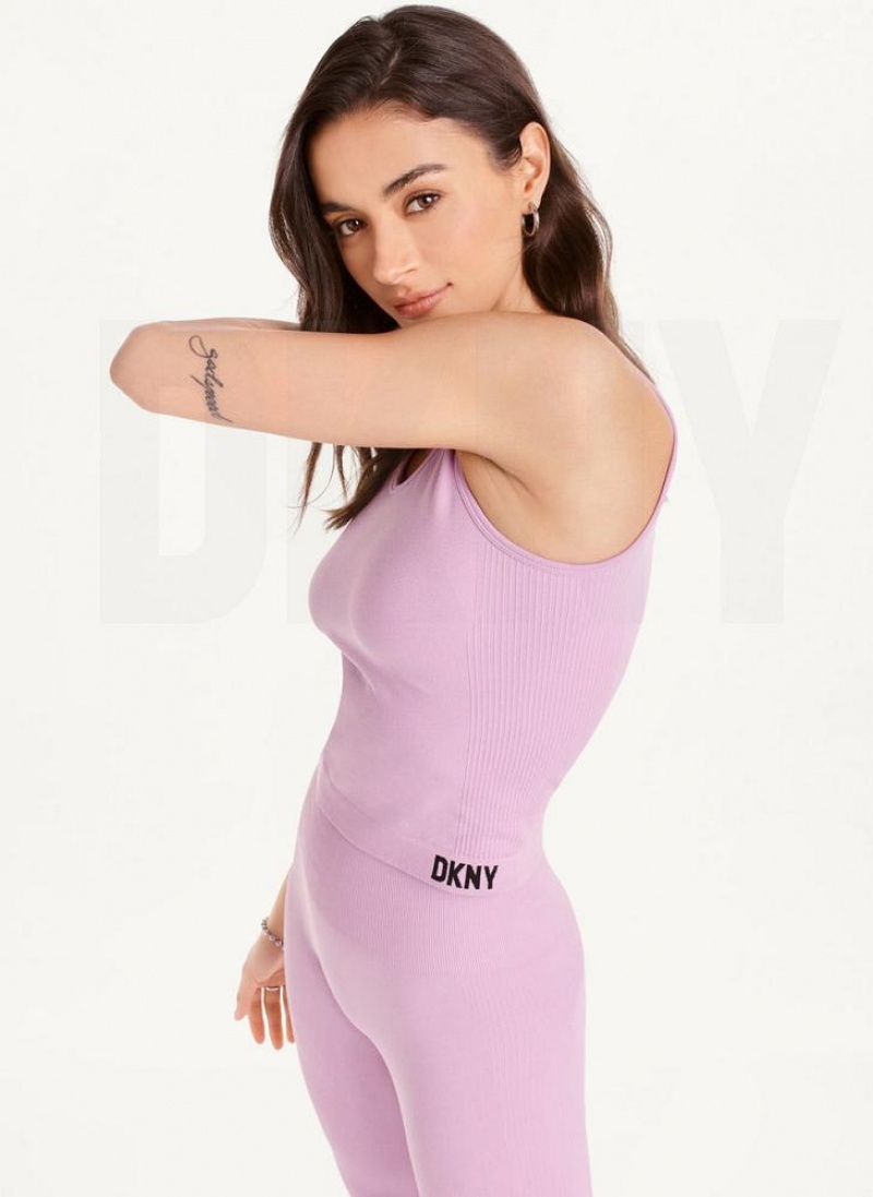 DKNY Twill Seamless Scoop Neck Tanktop Damen Lila | Austria_D1087