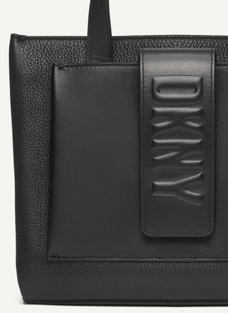 DKNY Uptown Exotic Leder Small Tragetaschen Damen Schwarz | Austria_D1876