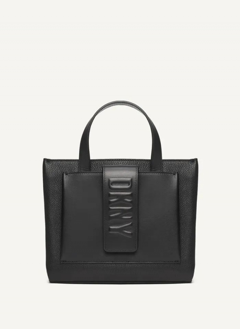 DKNY Uptown Exotic Leder Small Tragetaschen Damen Schwarz | Austria_D1876