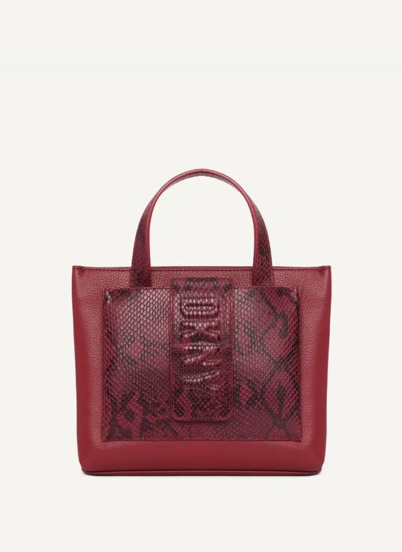 DKNY Uptown Exotic Leder Small Tragetaschen Damen Rot | Austria_D1693