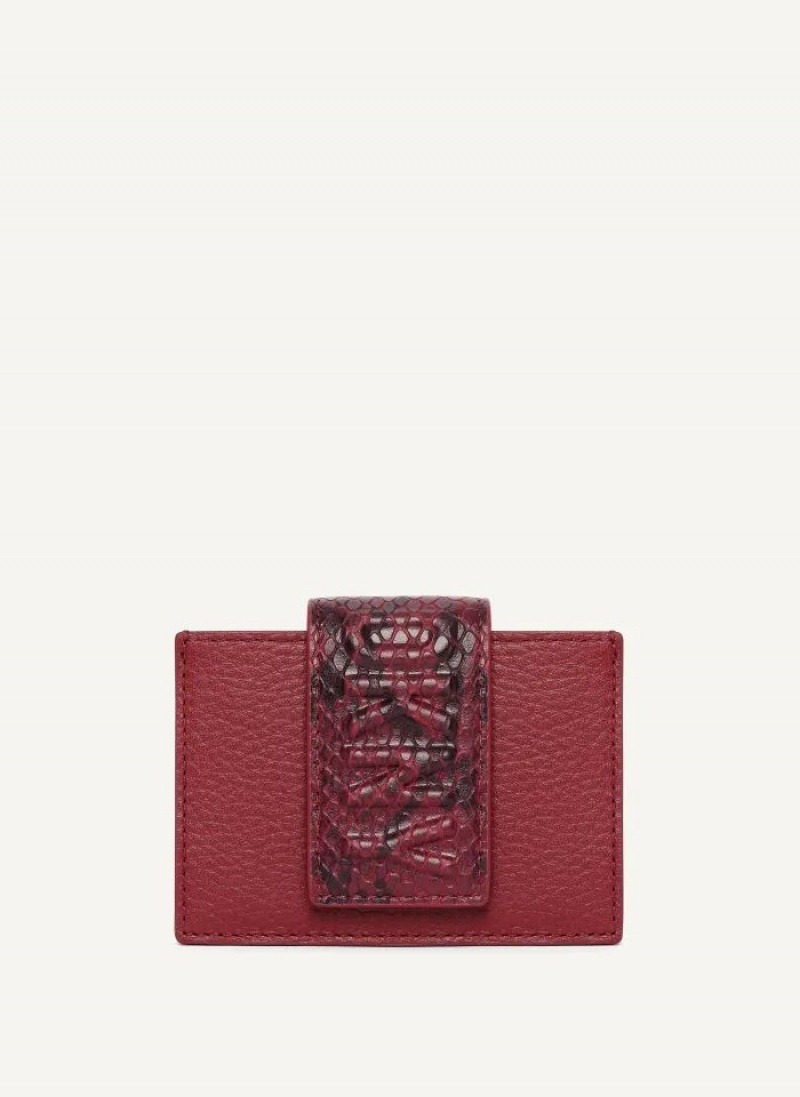 DKNY Uptown Leder Card Case Geldbörse Damen Rot | Austria_D1971