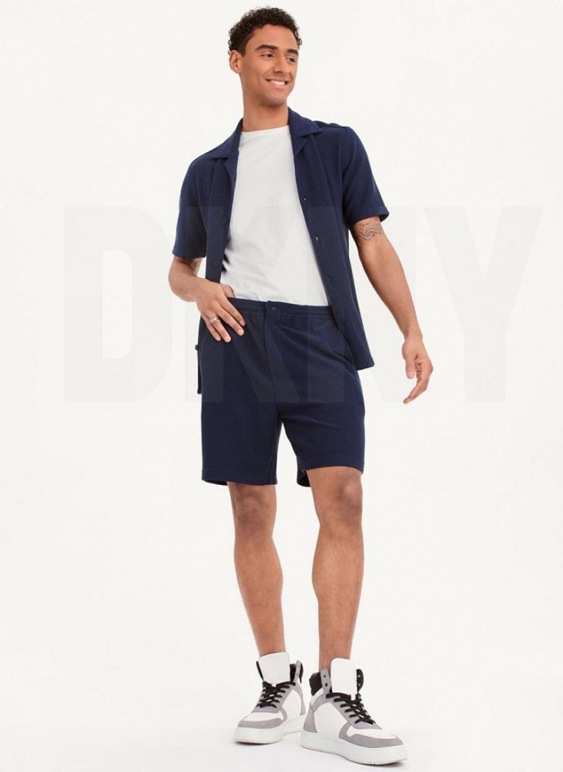 DKNY Vertical Effect Knit Kurze Hose Herren Navy | Austria_D0904