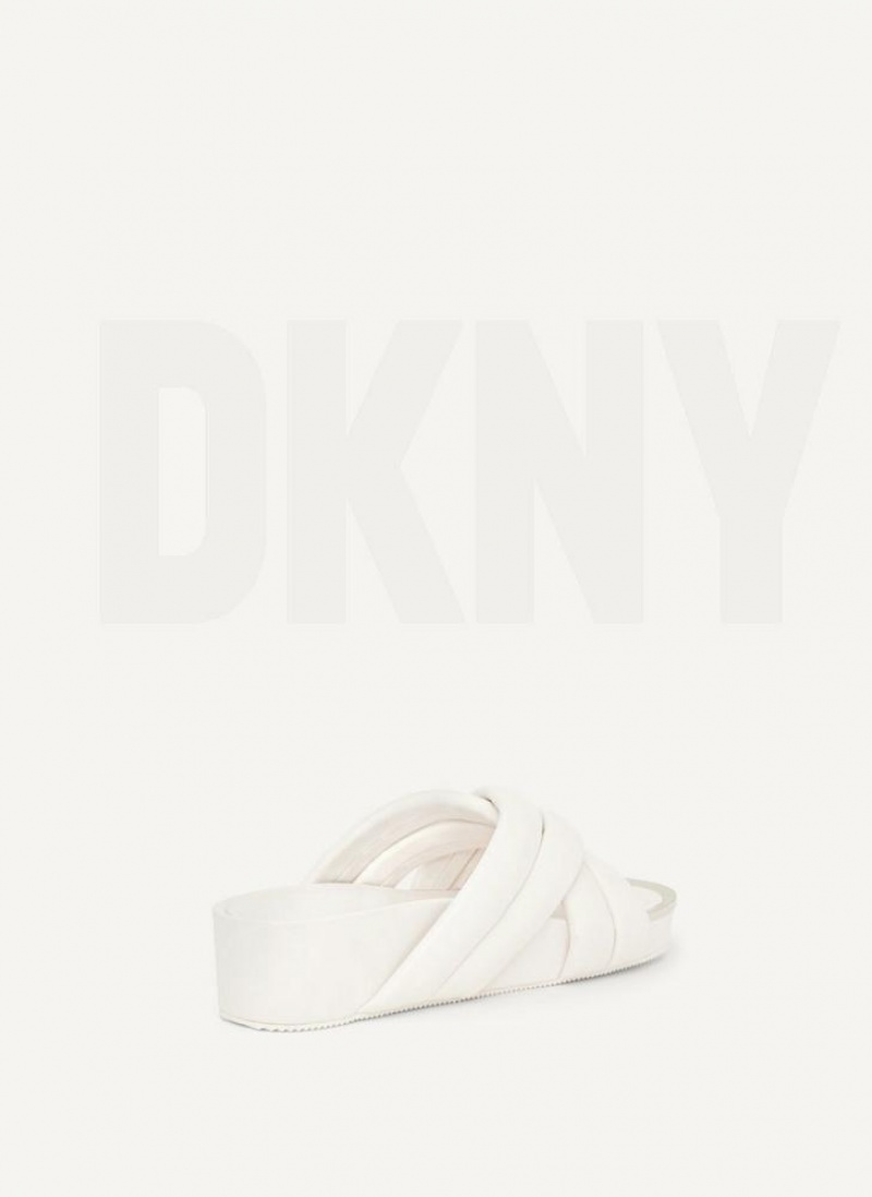 DKNY Vienna Puffy Riemen Pantoletten Damen Weiß | Austria_D0739