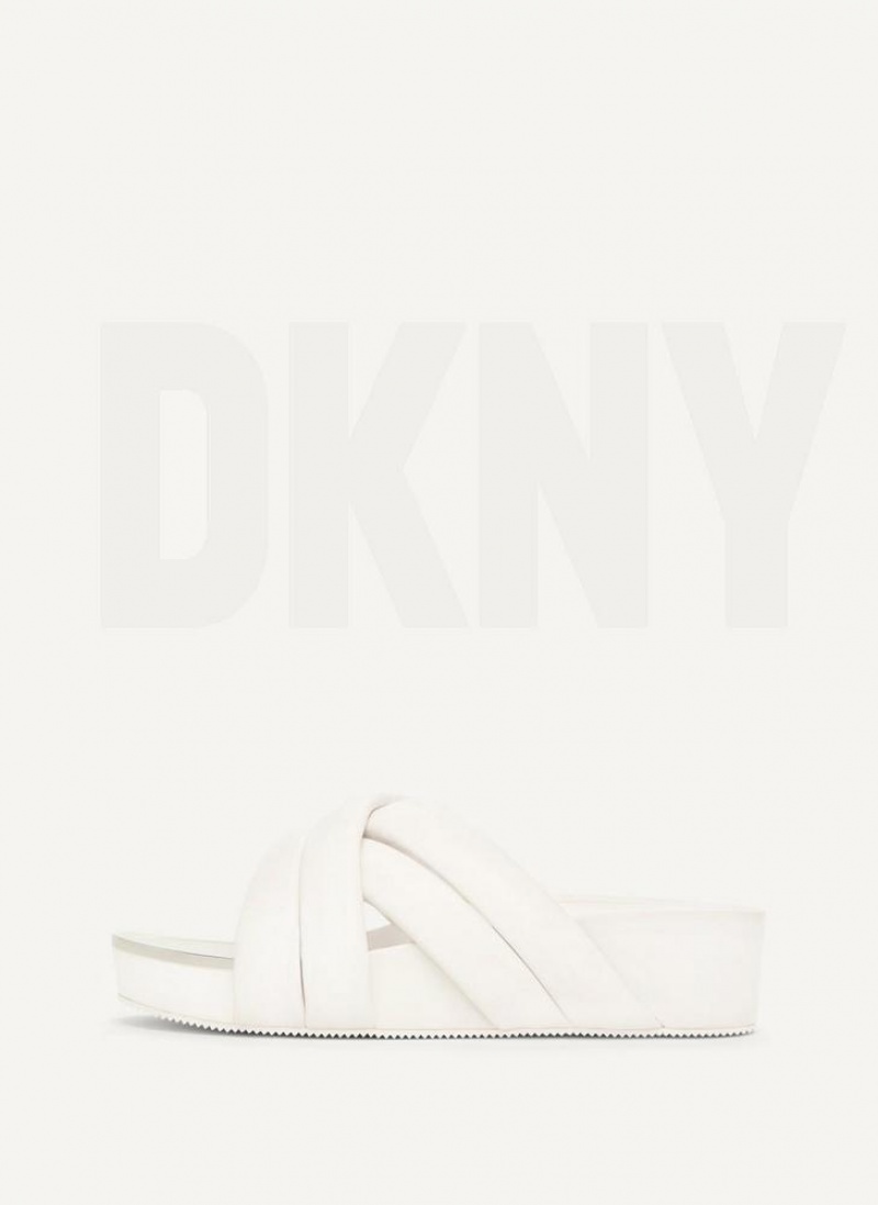 DKNY Vienna Puffy Riemen Pantoletten Damen Weiß | Austria_D0739