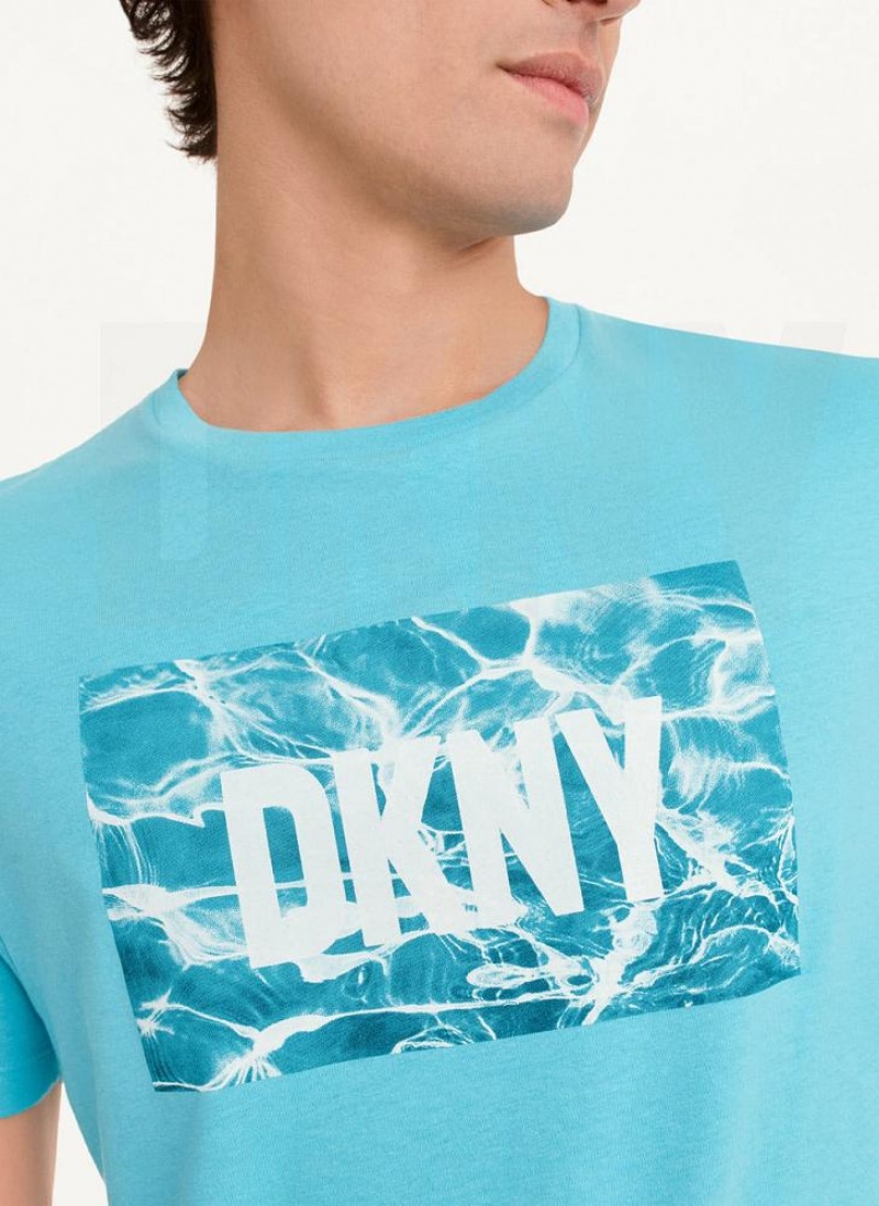 DKNY Wasser Reflection T-shirts Herren Türkis | Austria_D1929