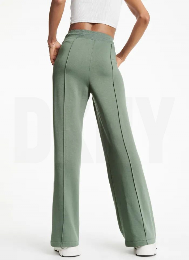 DKNY Weite Leg Greenwich Pintuck Hose Damen Olivgrün | Austria_D0683