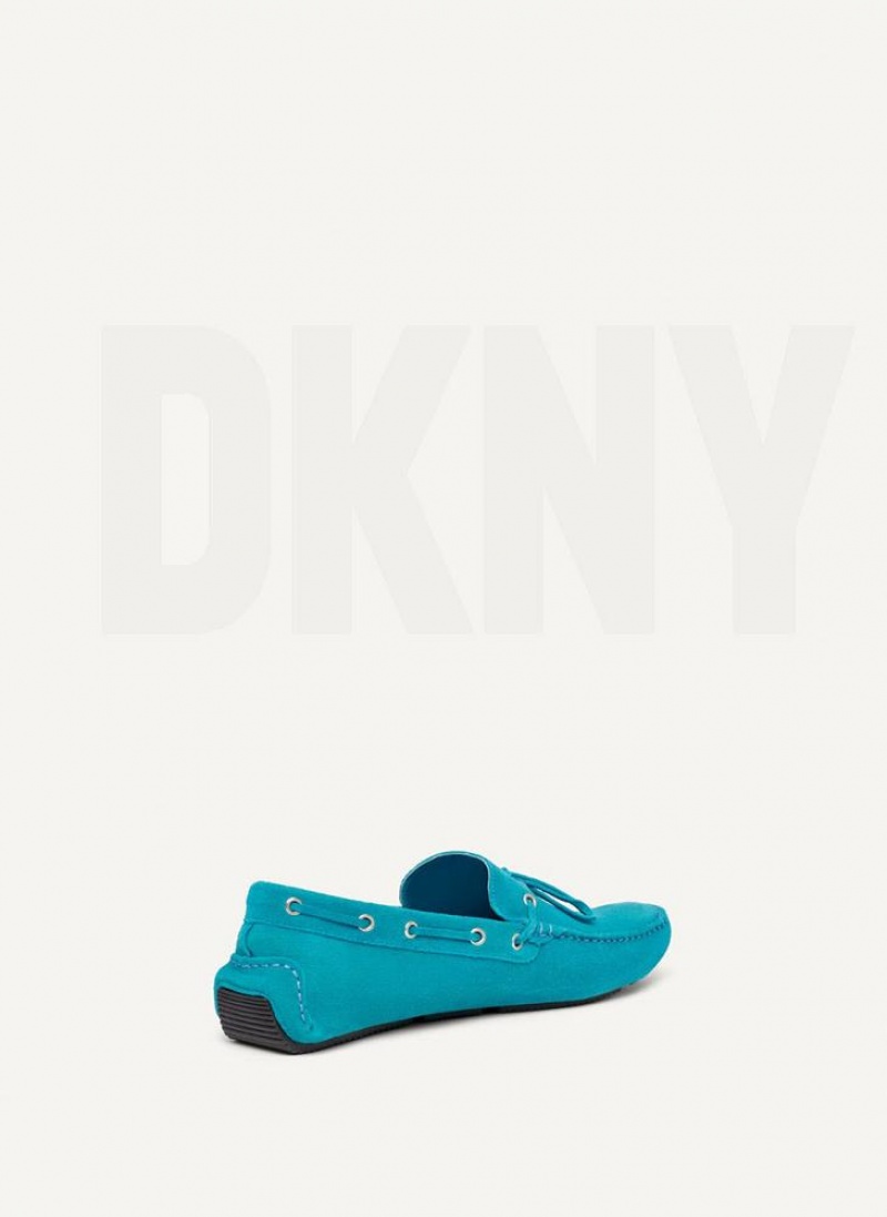 DKNY Wildleder Driver Moccasin Sneakers Herren Türkis | Austria_D0242