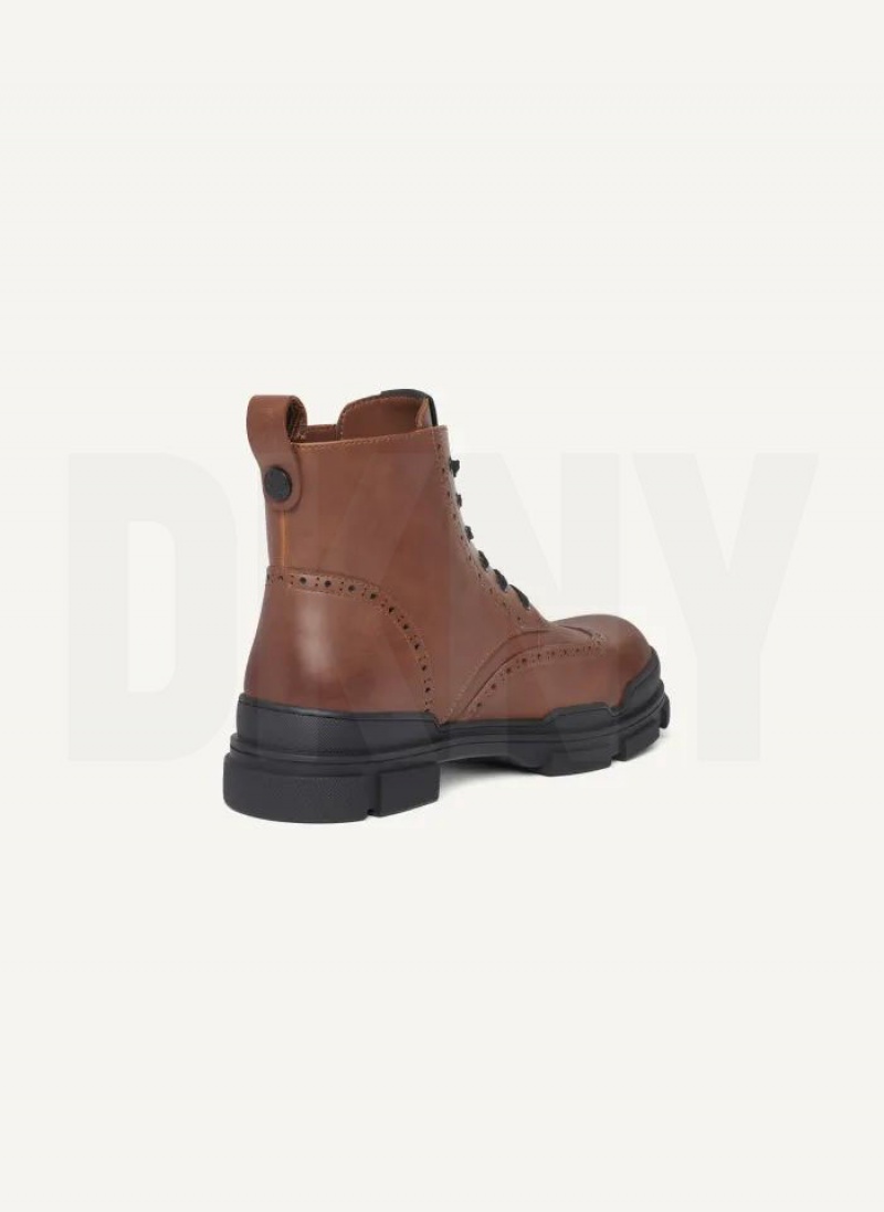 DKNY Wingtip Lug Sole Stiefel Herren Braun | Austria_D1262