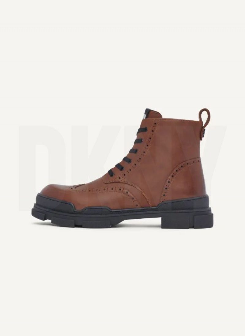 DKNY Wingtip Lug Sole Stiefel Herren Braun | Austria_D1262