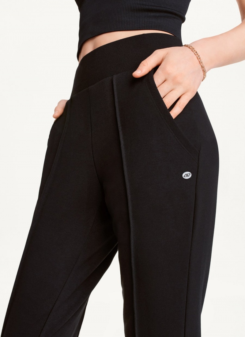 DKNY Yoga Terry Pintuck Jogginghose Damen Schwarz | Austria_D0864