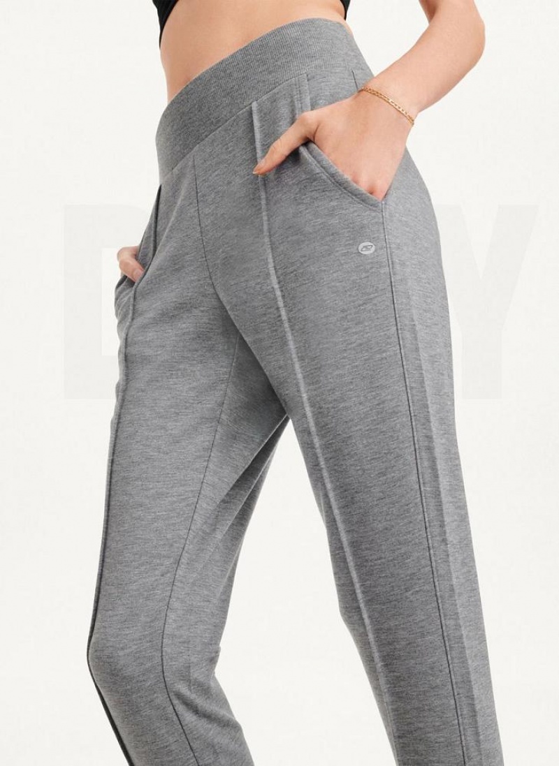 DKNY Yoga Terry Pintuck Jogginghose Damen Grau | Austria_D1183