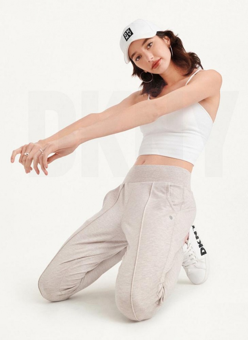 DKNY Yoga Terry Pintuck Jogginghose Damen Beige | Austria_D0218