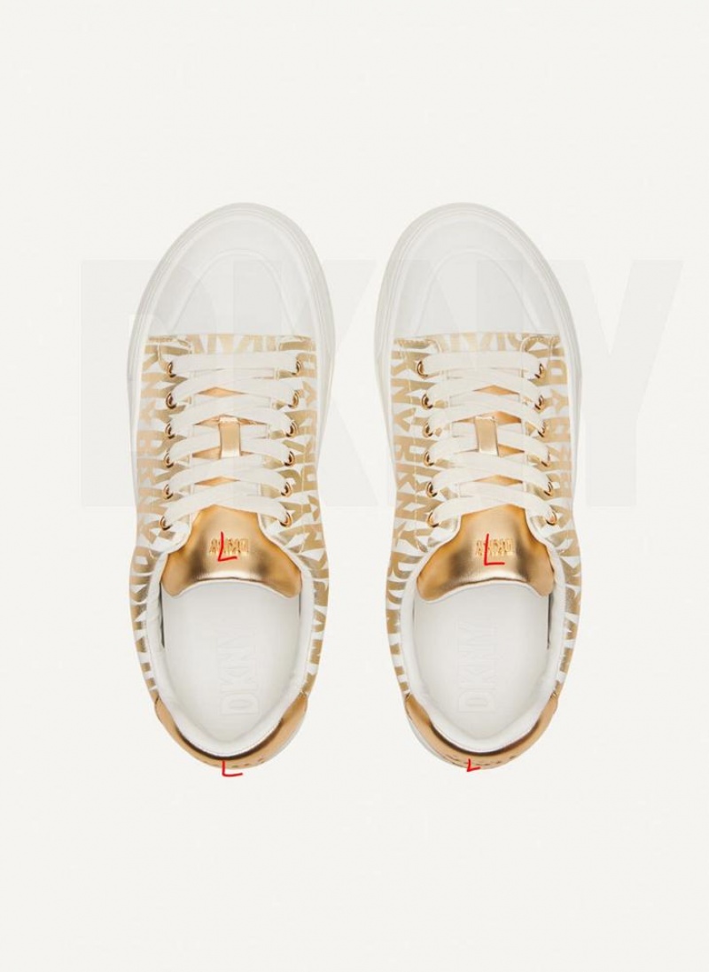 DKNY York Spitze Up Sneakers Damen Gold | Austria_D0126