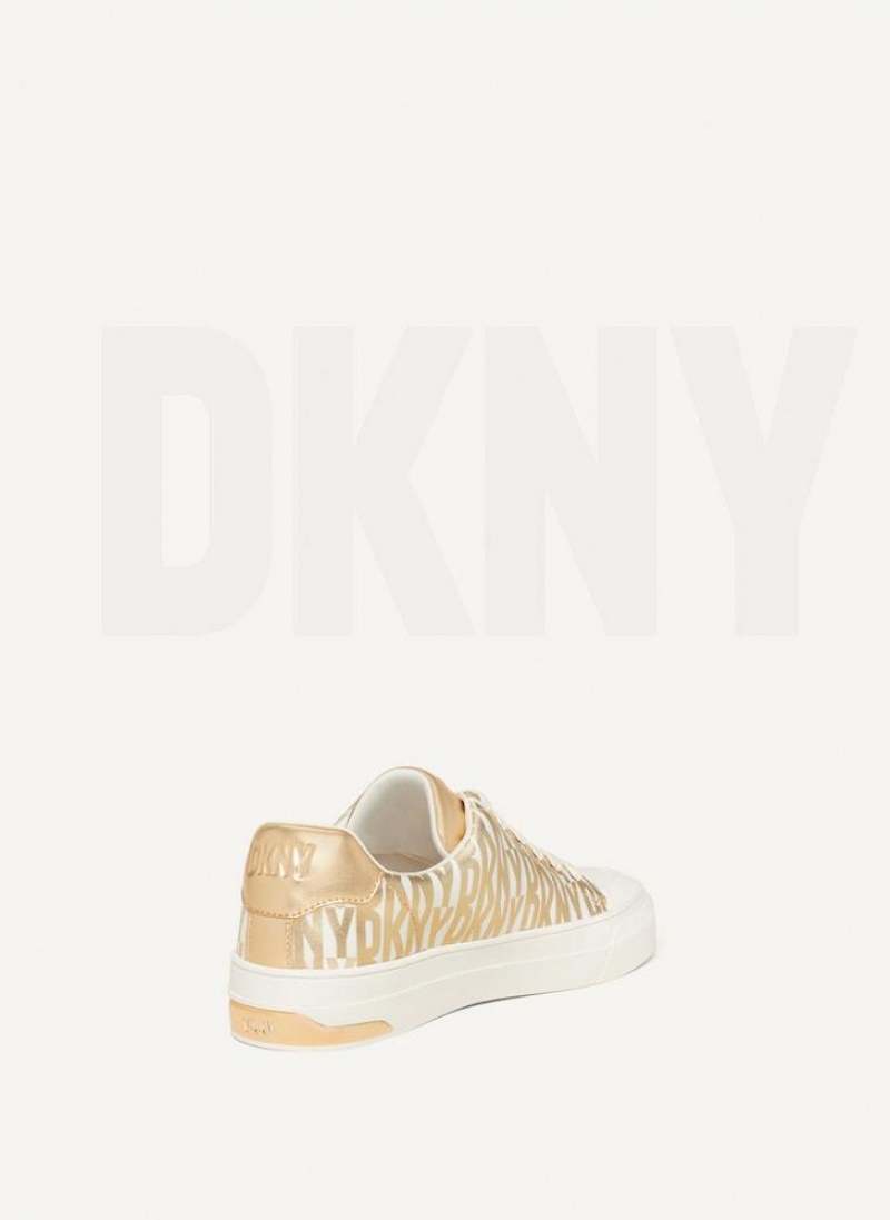 DKNY York Spitze Up Sneakers Damen Gold | Austria_D0126