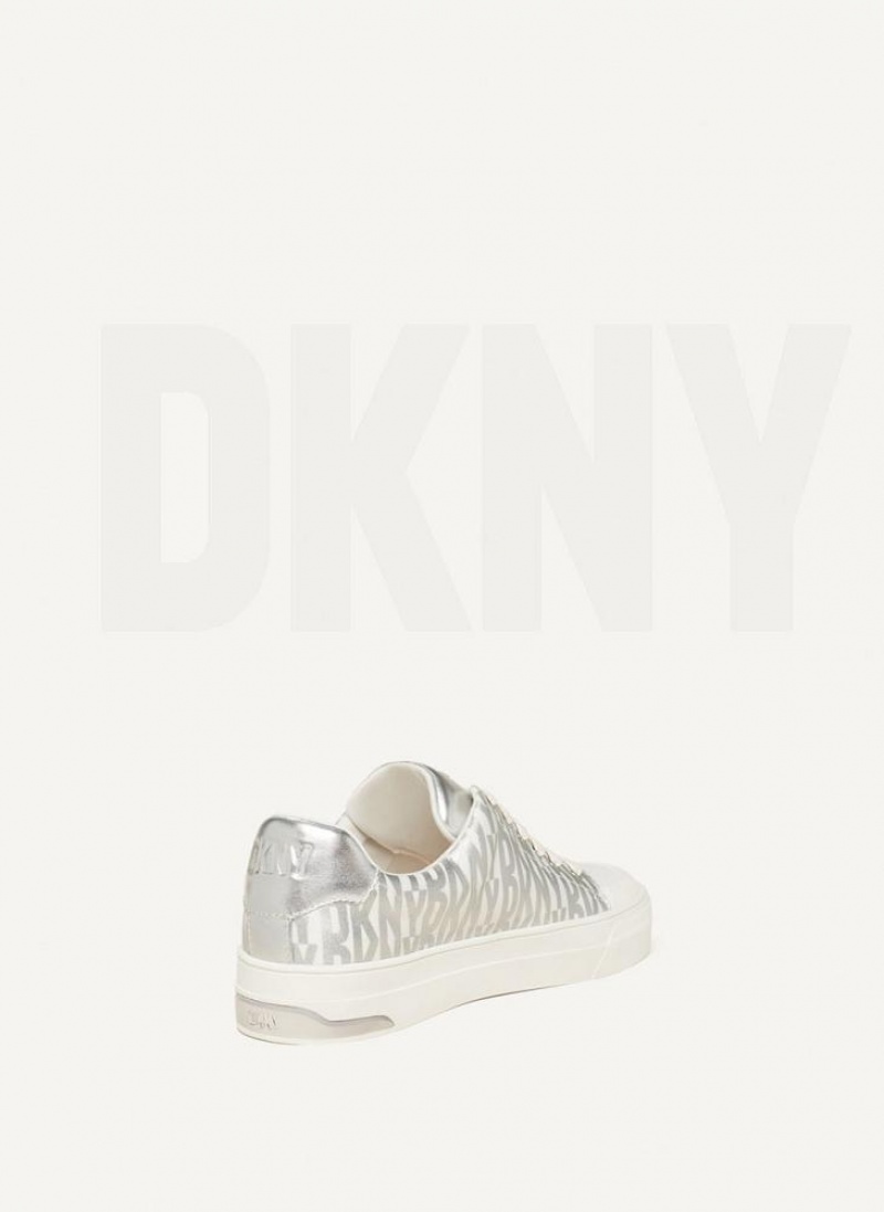 DKNY York Spitze Up Sneakers Damen Silber | Austria_D0533