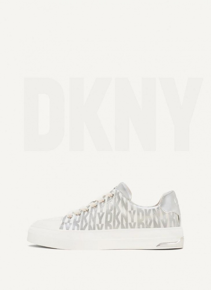 DKNY York Spitze Up Sneakers Damen Silber | Austria_D0533