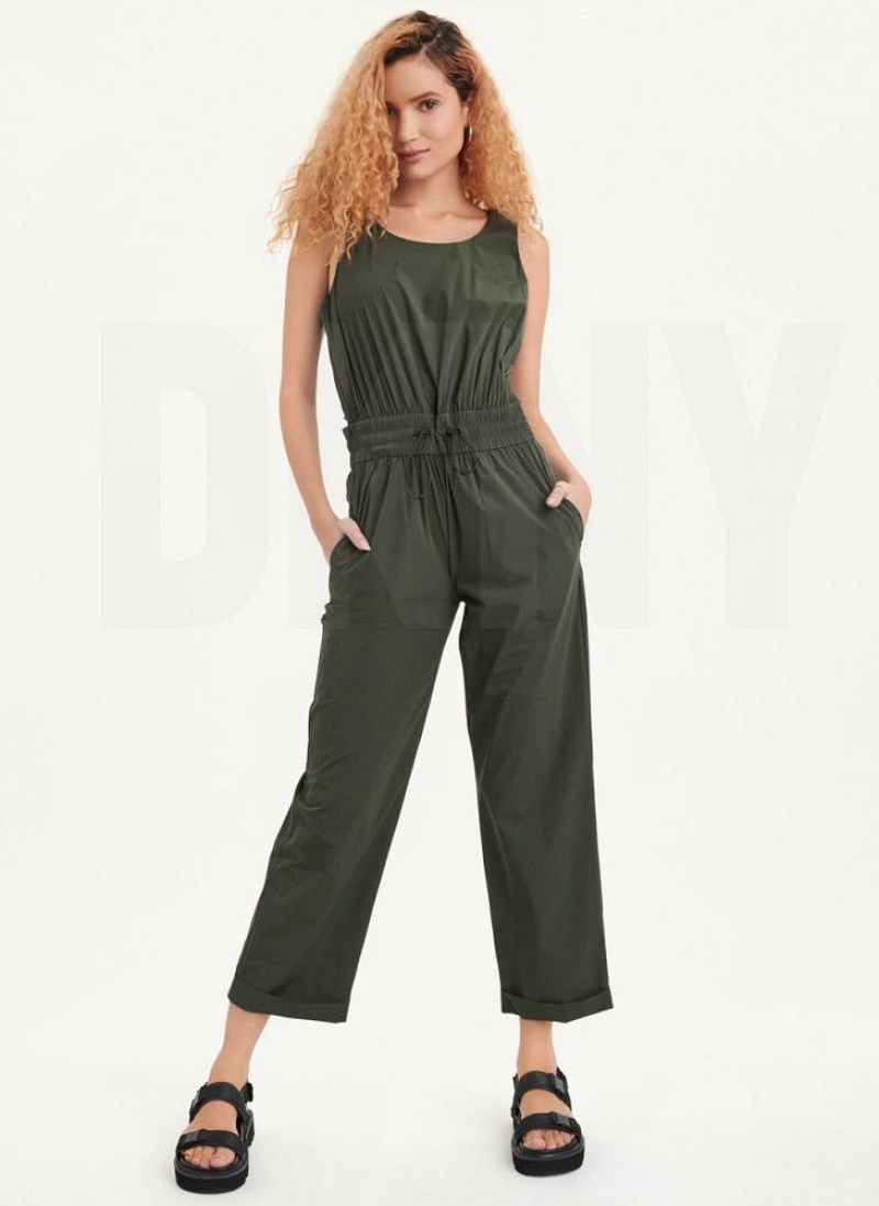 DKNY Ärmellose Jumpsuit Damen Olivgrün | Austria_D1726