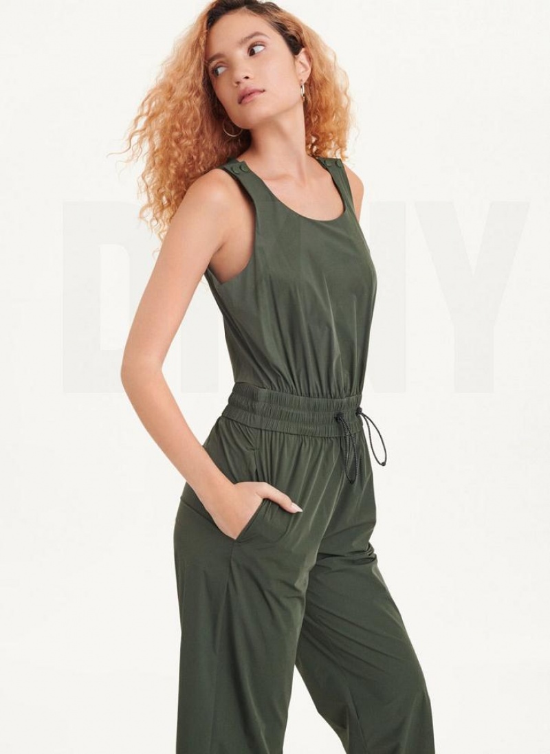 DKNY Ärmellose Jumpsuit Damen Olivgrün | Austria_D1726