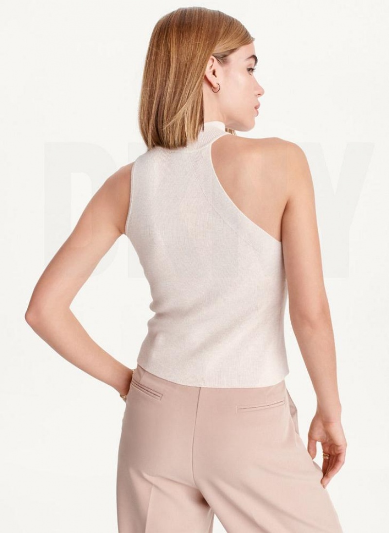 DKNY Ärmellose Mock Neck Pullover Damen Beige | Austria_D1784