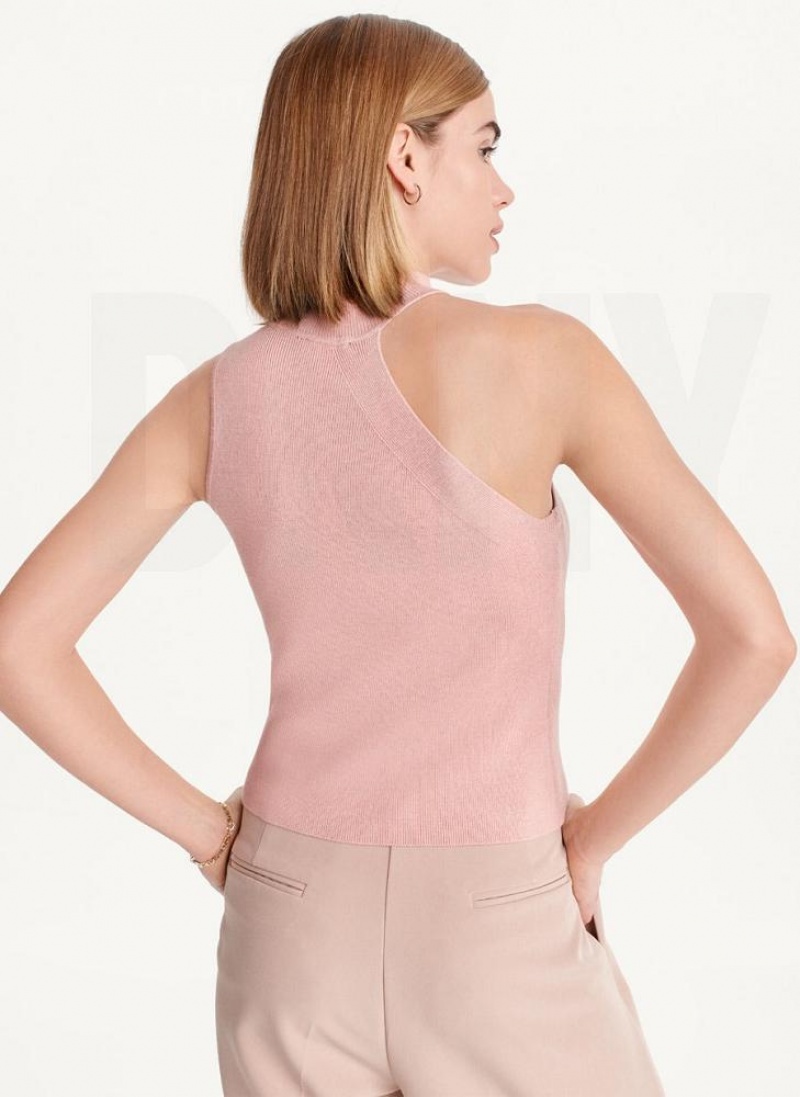 DKNY Ärmellose Mock Neck Pullover Damen Rosa | Austria_D0842